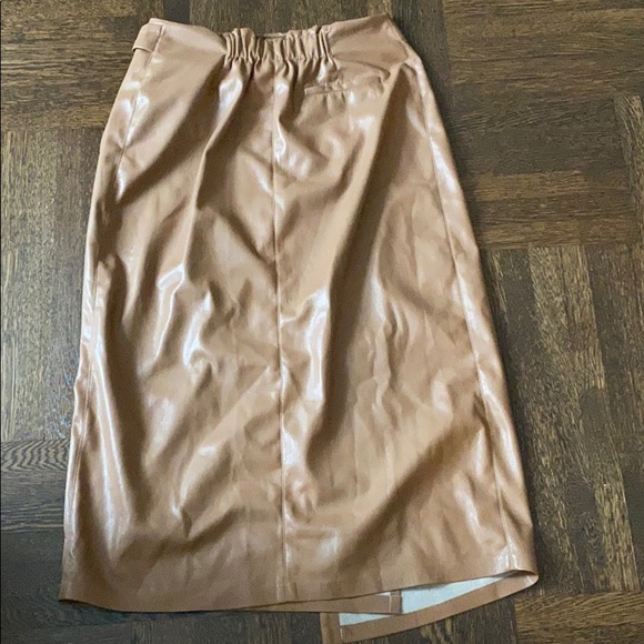 NANUSHKA Amas Vegan Leather Skirt Brown - Picture 7 of 8